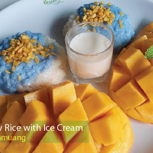 Mango Sticky Rice with Ice Cream
